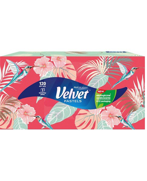Pap.kapesníky BOX 3Vr Velvet 120ks | Papírové a hygienické výrobky - Kapesníky